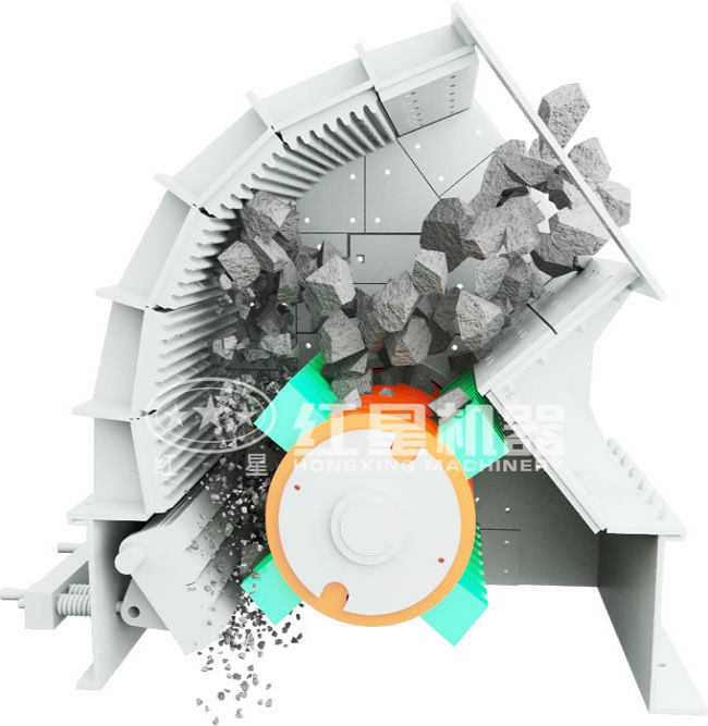 红星锤式破碎机破碎石灰石“一次成型”的原理
