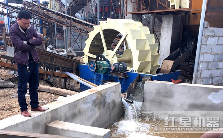 环保型3020轮斗式洗砂机设备现场实拍