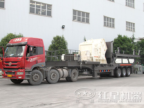 轮胎移动式建筑垃圾处理设备实拍