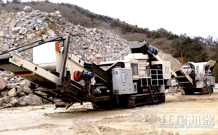 江西客户建筑垃圾破碎机用户现场-履带式