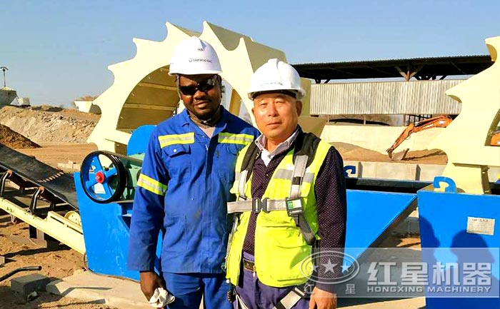 红星石粉洗砂机客户现场，工程师亲临客服现场